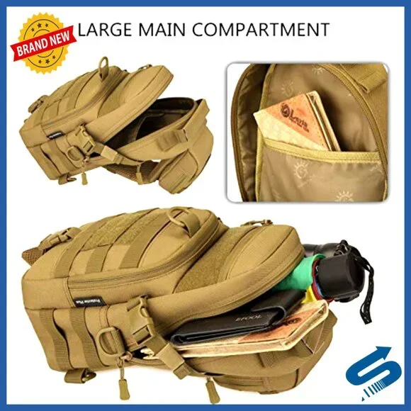 Tactical Sling Bag MOLLE Crossbody Pack Chest Shoulder Backpack Military Style